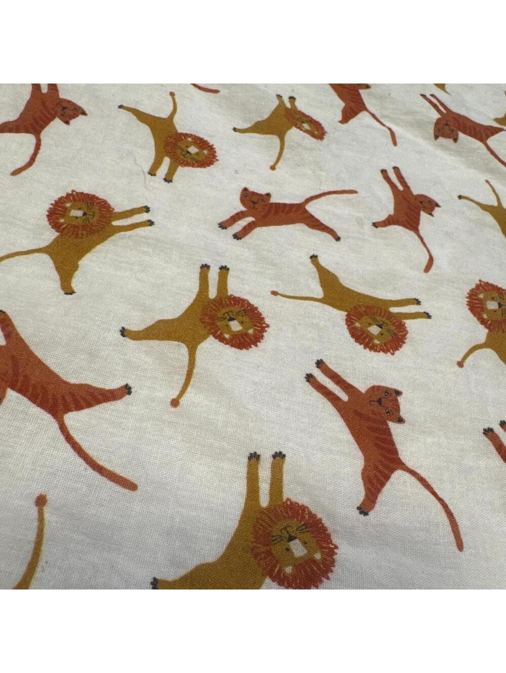 Whimsical Lion & Tiger Print Bandana Scarf - Picture 3 of 3